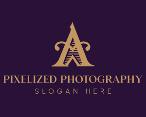 Elegant Antique Medieval Letter A logo design