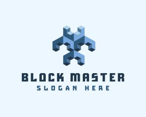 3D Gaming Blocks logo design