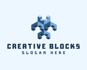 3D Gaming Blocks logo design