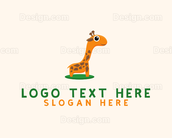 Baby Giraffe Animal Logo