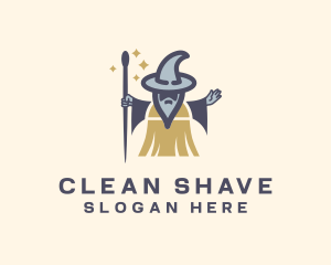 Cleaning Magic Wizard logo design