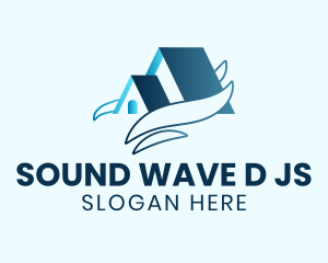 Blue House Waves logo design