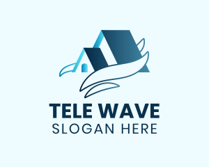 Blue House Waves logo design