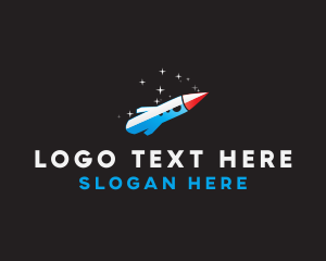 Blue Space Rocket  logo