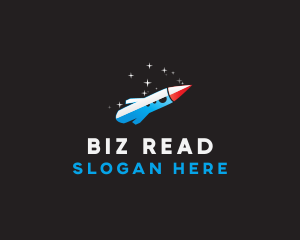 Blue Space Rocket  logo design