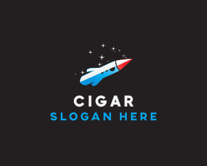 Blue Space Rocket  logo design