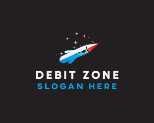 Blue Space Rocket  logo design