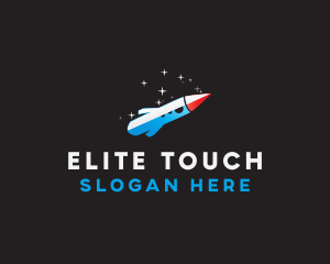 Blue Space Rocket  logo design