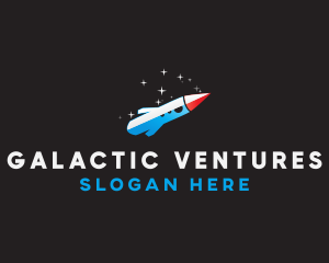 Blue Space Rocket  logo