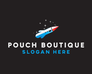 Blue Space Rocket  logo design