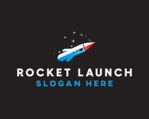 Blue Space Rocket  logo