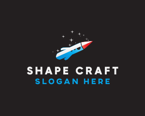 Blue Space Rocket  logo design