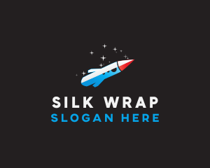 Blue Space Rocket  logo design