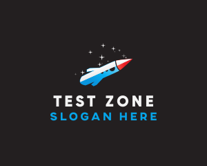 Blue Space Rocket  logo design