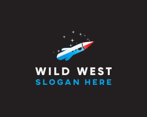 Blue Space Rocket  logo design