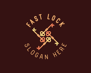 Hipster Modern Locksmith logo design