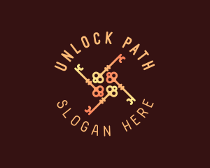 Hipster Modern Locksmith logo design