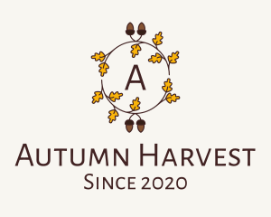 Acorn Autumn Leaves  logo design