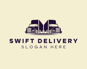 Delivery Transport Truck logo design