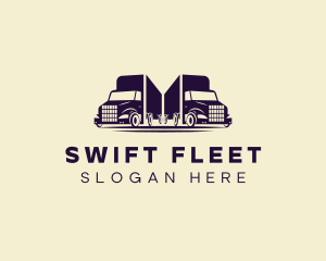 Delivery Transport Truck logo design