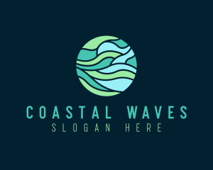 Circle Wave Flow logo design