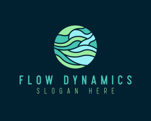 Circle Wave Flow logo design