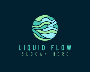 Circle Wave Flow logo design