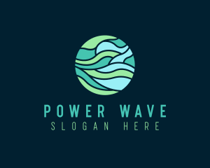 Circle Wave Flow logo design