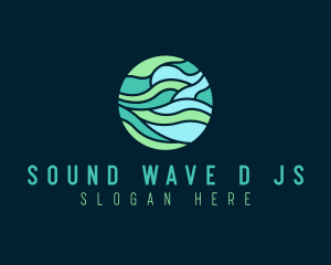 Circle Wave Flow logo design