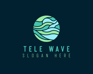 Circle Wave Flow logo design