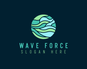 Circle Wave Flow logo design