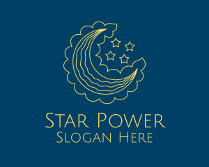 Yellow Crescent Stars logo design