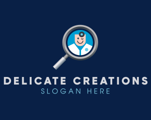 Medical Doctor Magnifying Glass logo design