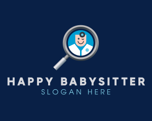 Medical Doctor Magnifying Glass logo design