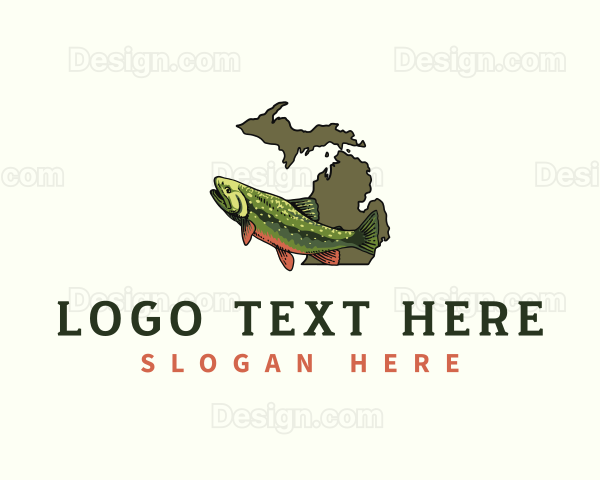 Michigan Trout Fish Logo