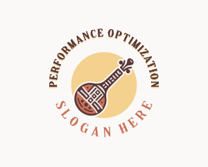 African Banjo Instrument logo design