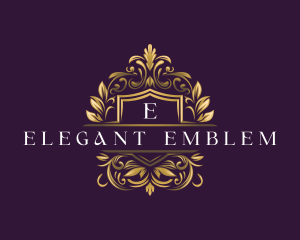 Floral Elegant Shield logo design