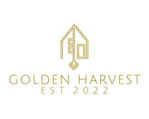 Golden House Key  logo design