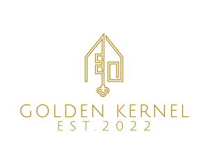 Golden House Key  logo design