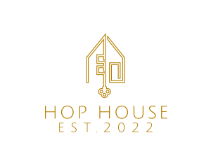 Golden House Key  logo design