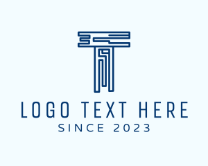 Digital Blue Letter T logo