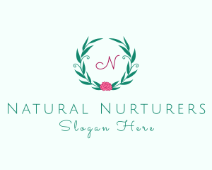 Flower Ornament Wreath logo design