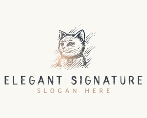 Elegant Kitty Cat logo design