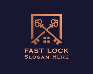 Premium House Security Key logo design