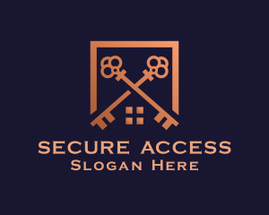 Premium House Security Key logo design