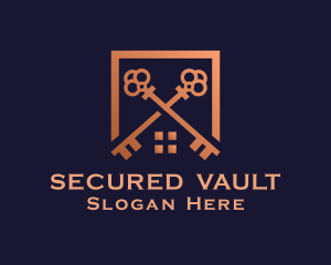 Premium House Security Key logo design