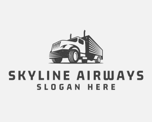 Trailer Truck Logistics Transport Logo