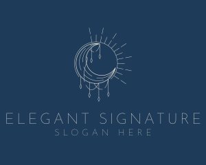 Elegant Cosmic Moon logo design