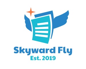 Blue Flying Document logo