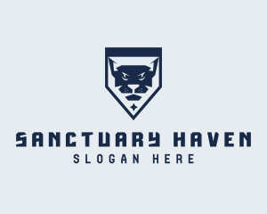 Feline Cougar Shield logo design